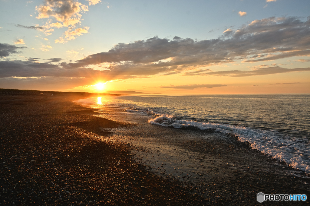 夕暮れ海岸