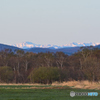 春の白い山