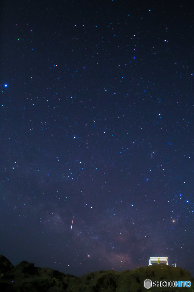 天の川と流れ星