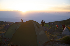 登山家の一日の始まり