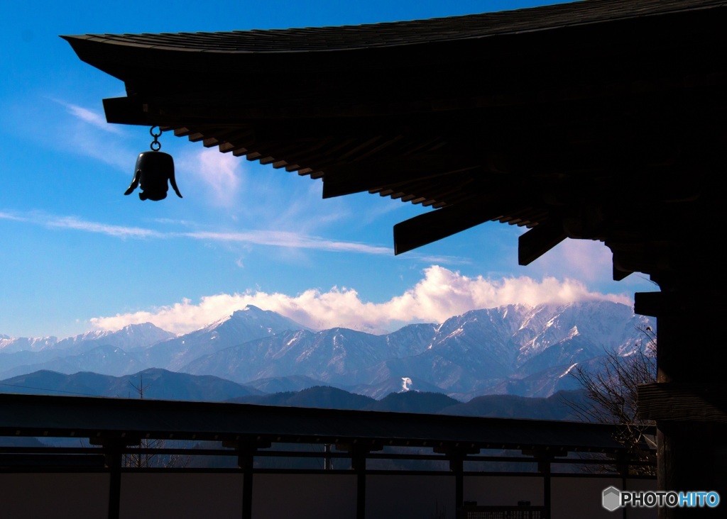 宝珠山高山寺からのアルプス
