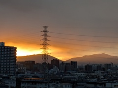 燃えるような朝焼け