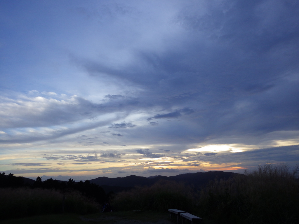 岩湧山での夕暮れ