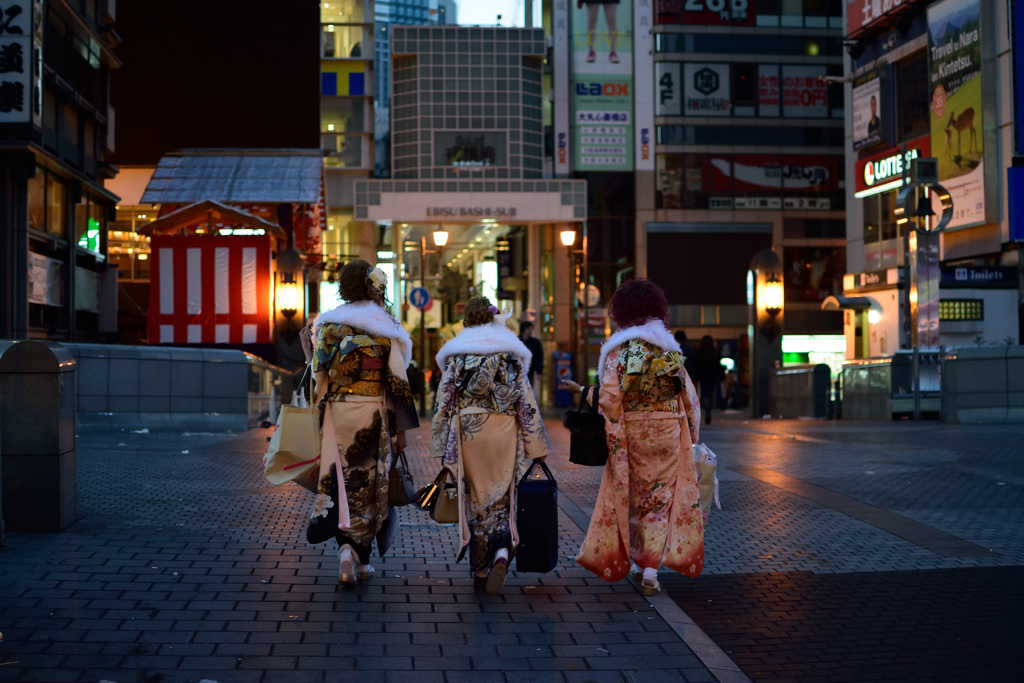 3人の成人　in　道頓堀
