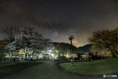 桜×天の川×山中温泉