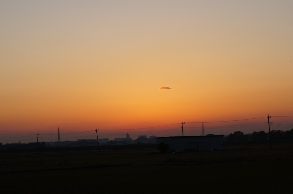 今日の夕日 (2016/11/25)