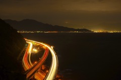 さった峠から見る駿河湾の夜景