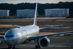 西日の空港
