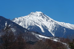 美しの森から赤岳望む