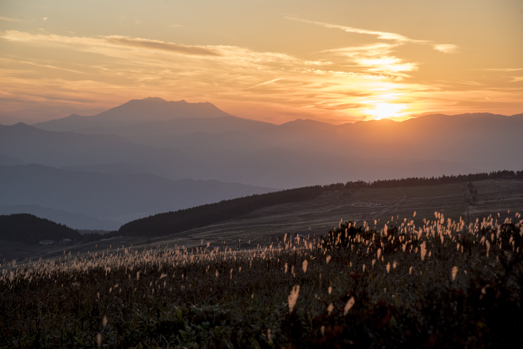 霧ヶ峰の夕景