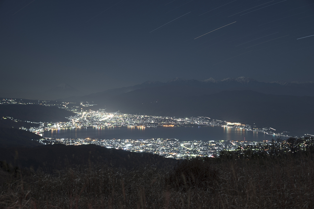 星と夜景の時間