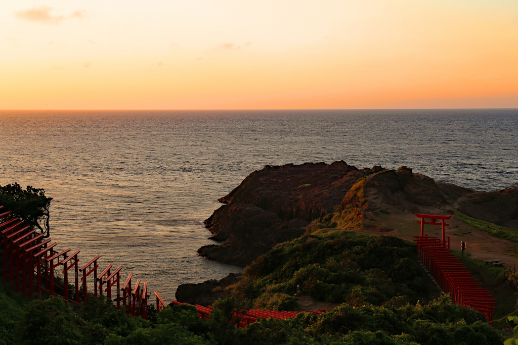 元乃隅稲成神社　夕焼け