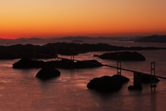 しまなみ海道夕暮れ時
