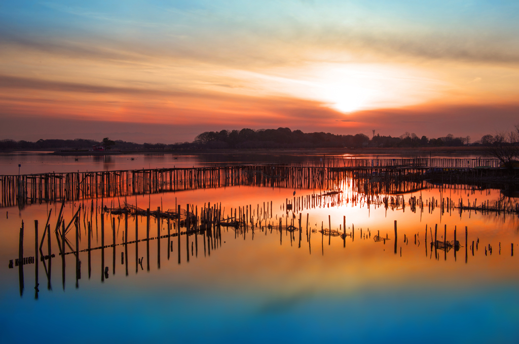 多々良沼夕景