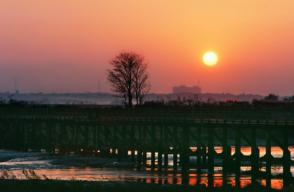 久下橋の夕陽