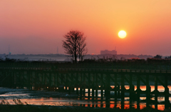 久下橋の夕陽