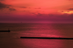 伊良湖の夕日（海です）