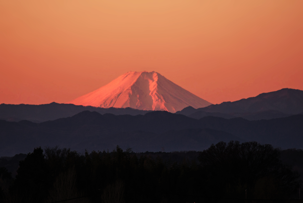 自宅より夜明け富士