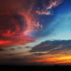 劇的夕景
