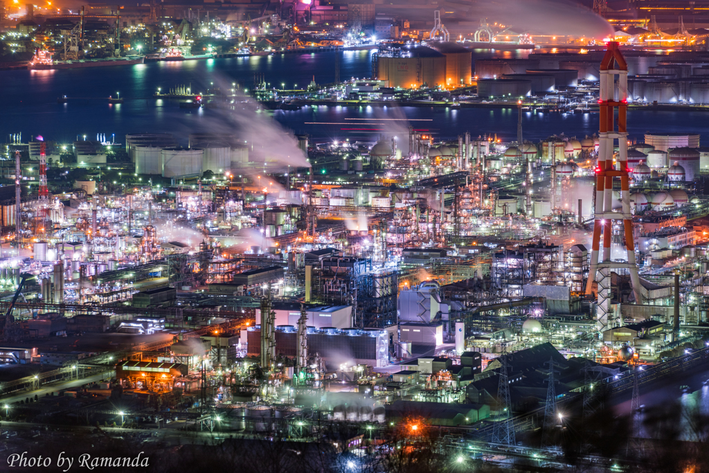 密集夜景