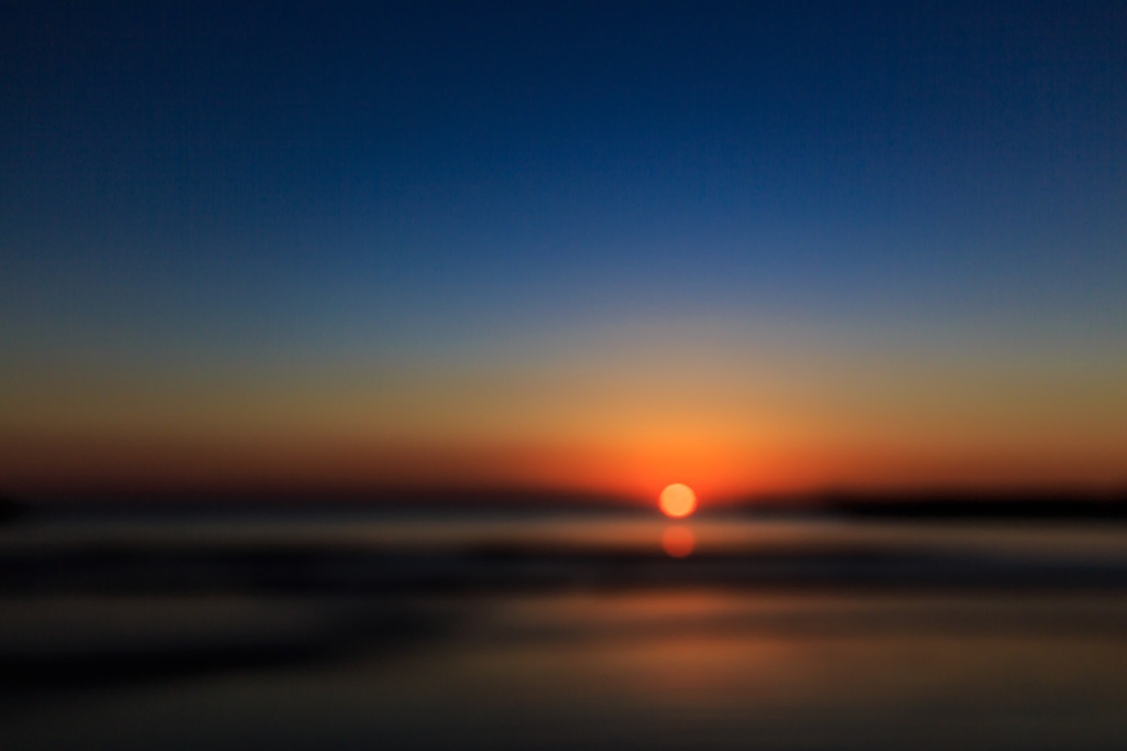 夕陽の玉ボケ