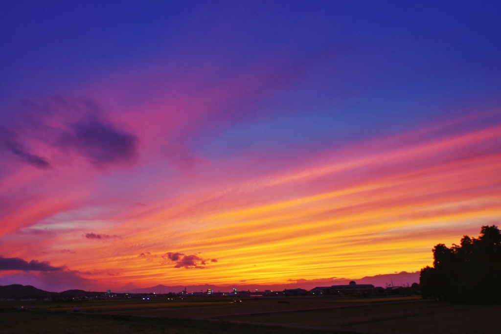 偶然居合わせた夕焼け