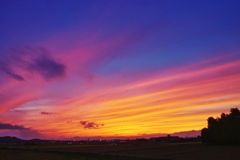 偶然居合わせた夕焼け