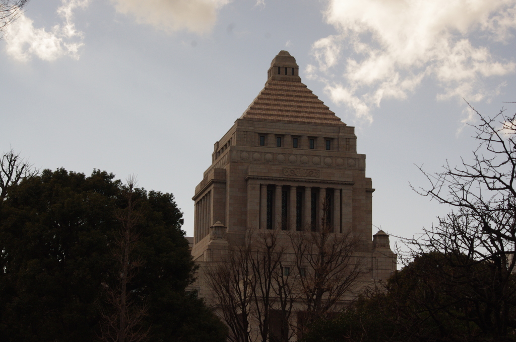 国会議事堂　国会議事堂前庭　２月