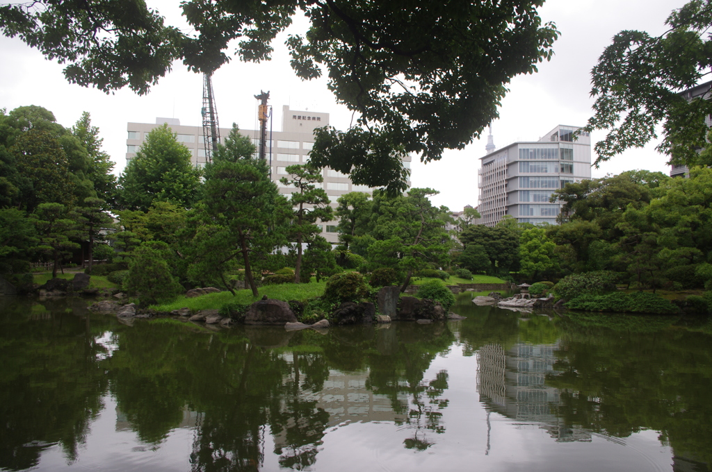 旧安田庭園　７月　池