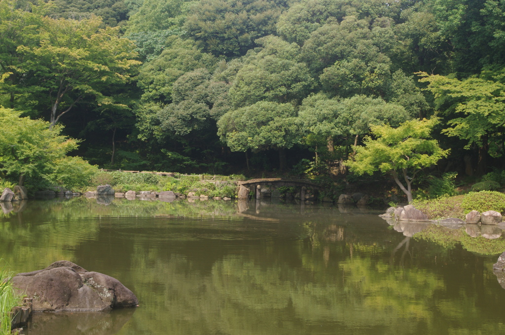 橋のある庭園