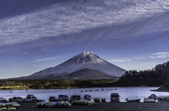 富士山の見える景色　精進湖にて