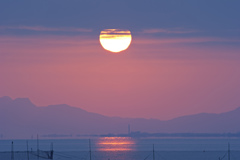 御来光雲に沈む