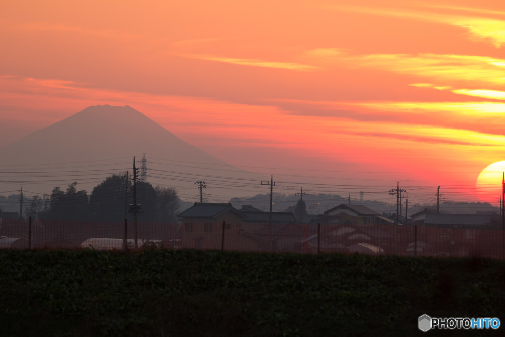 夕焼富士