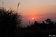 筑波山からの夕陽