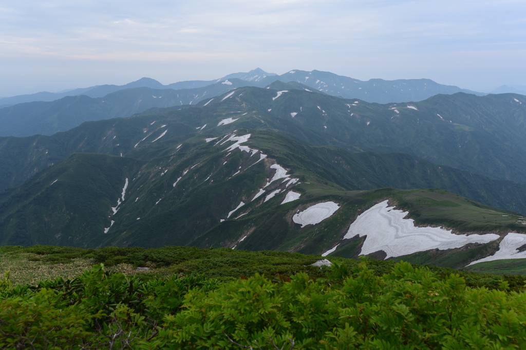 以東岳より大朝日岳を望む
