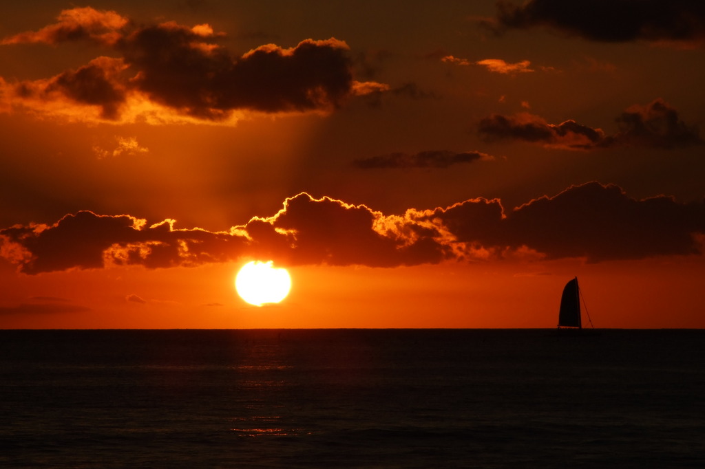 夕暮れの海