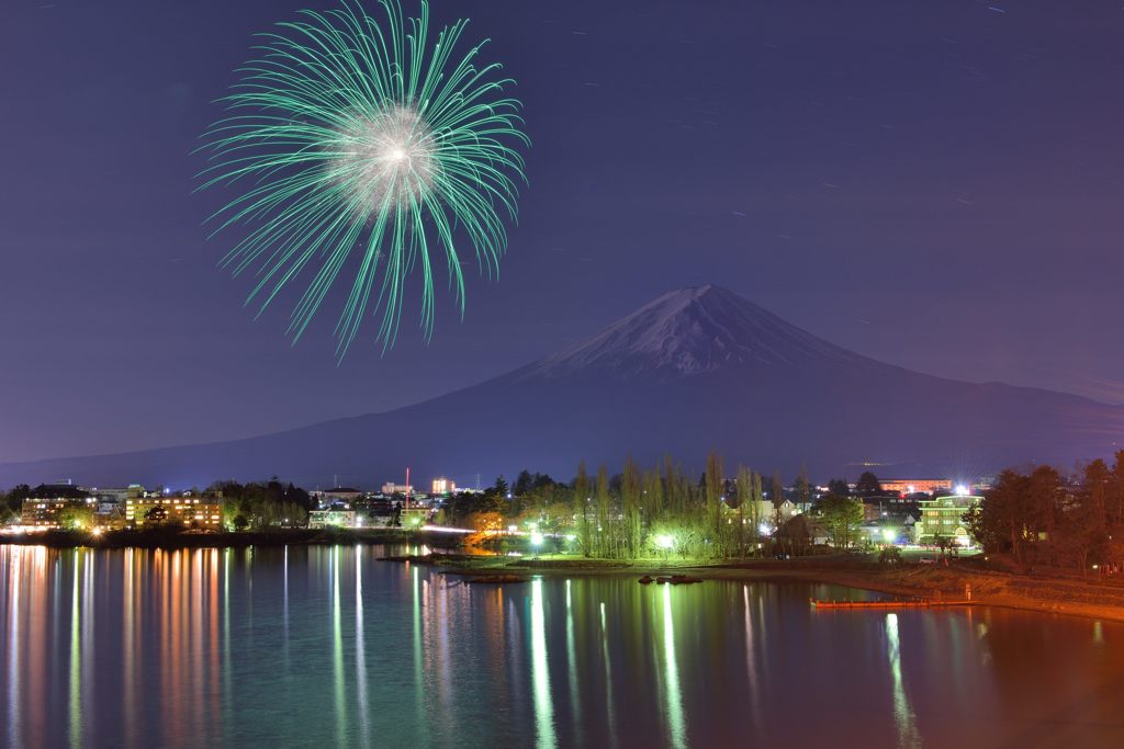 河口湖冬花火5
