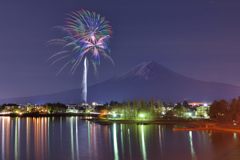 河口湖冬花火7