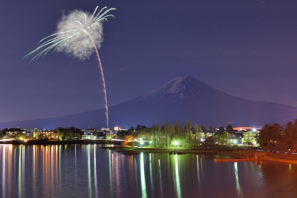 河口湖冬花火4