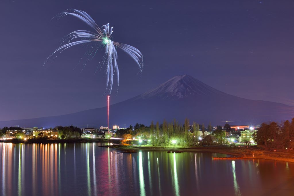 河口湖冬花火9