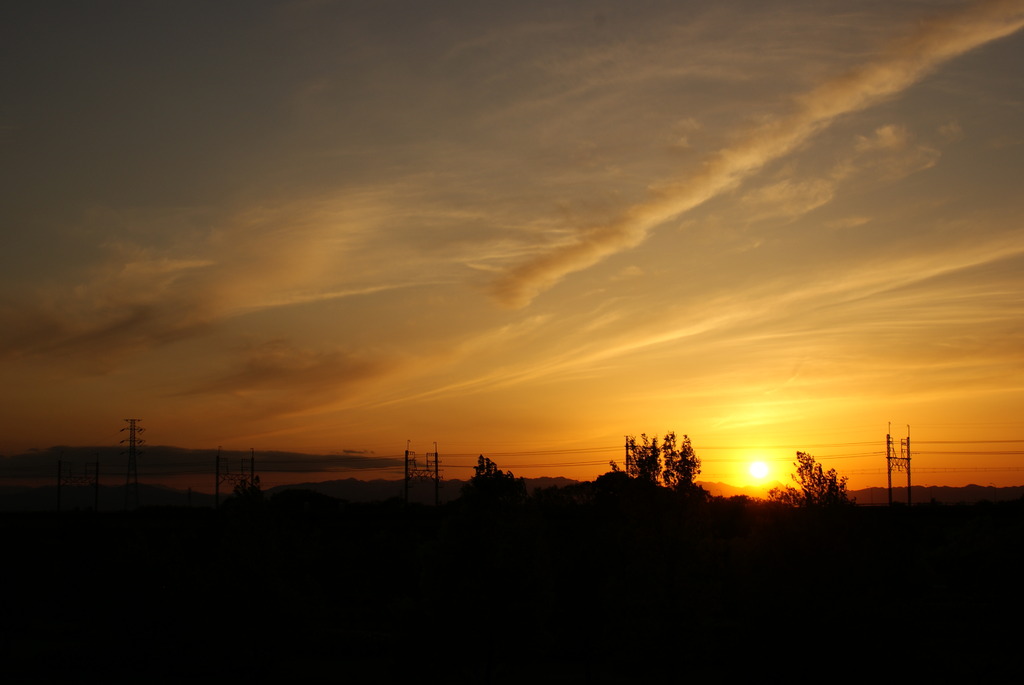 近所の夕焼け