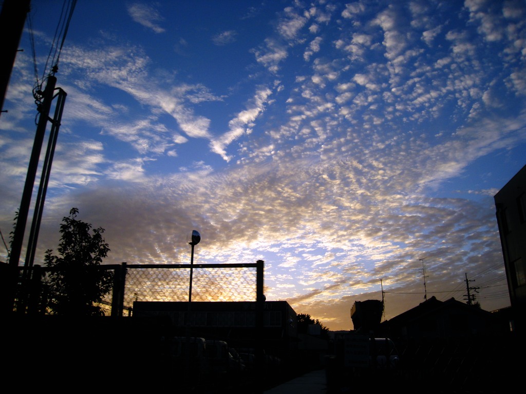 夕焼けと青空