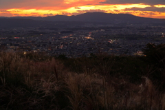 若草山の夕日
