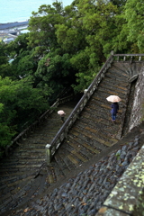 雨の石段久能山東照宮