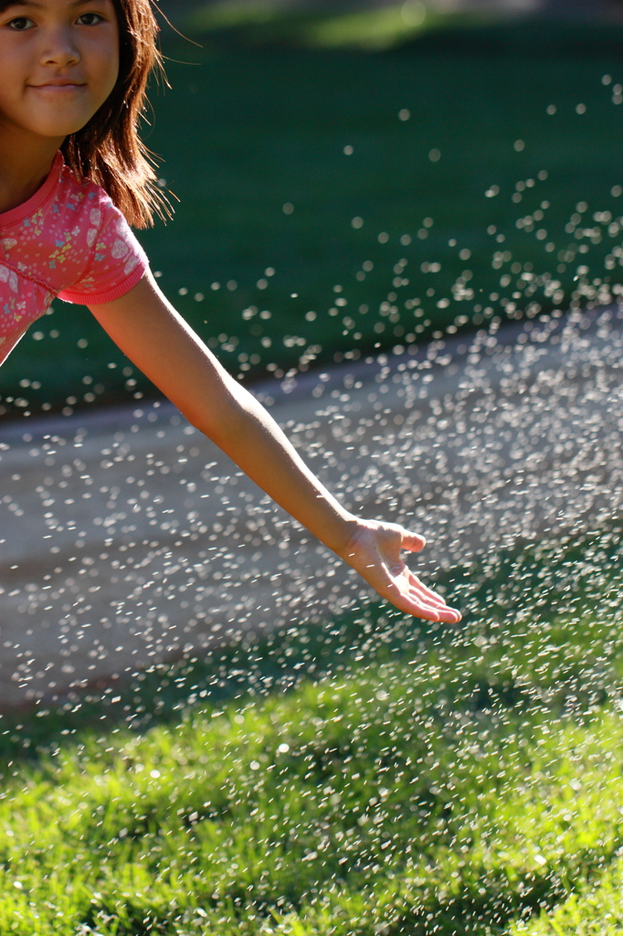 Touching the water