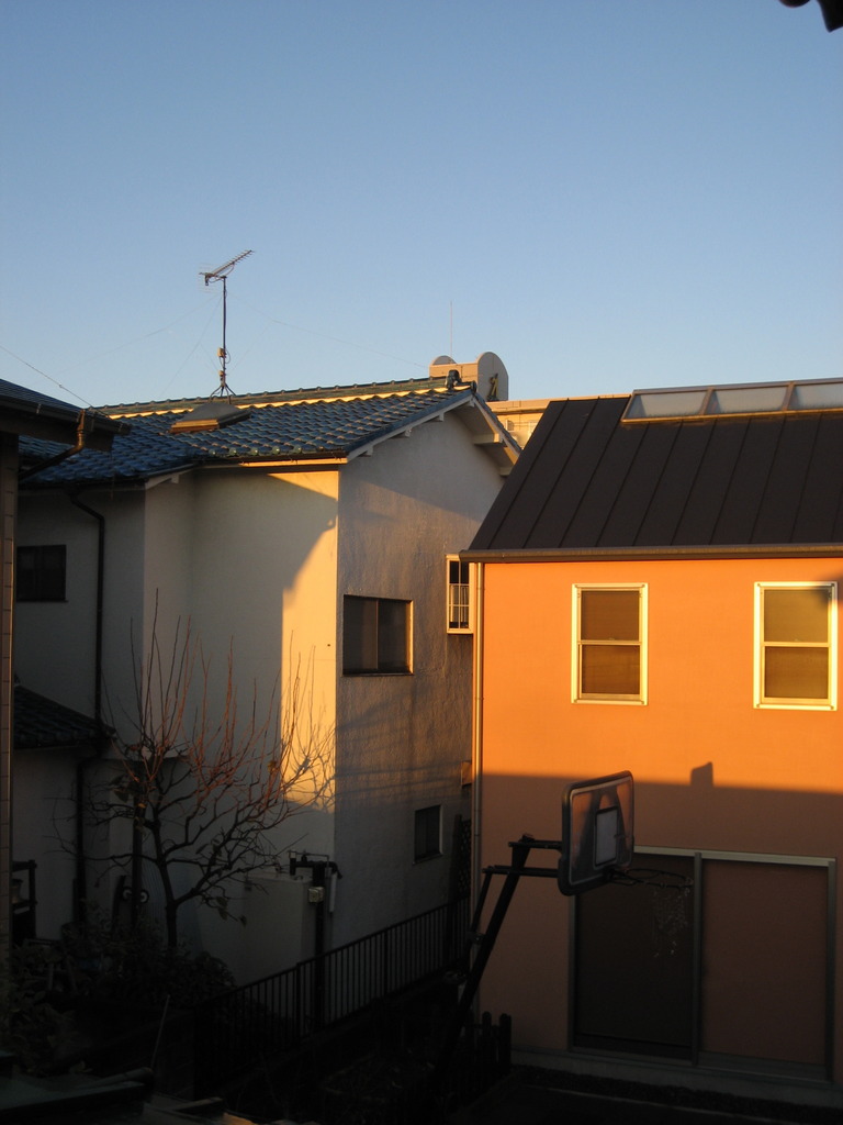 朝日の当たる家