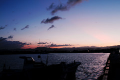 漁港の黄昏