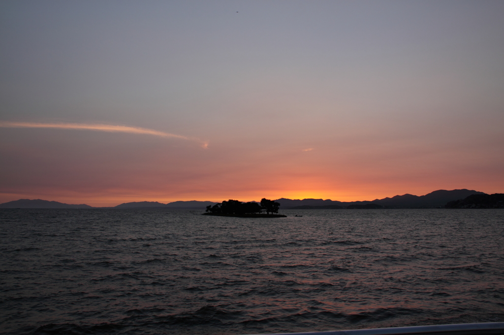 宍道湖　夕日