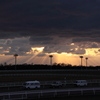 門別競馬場の夕景