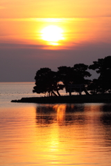 宍道湖の夕景　２月２４日